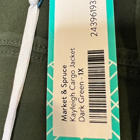 Market Spruce Kaylee Cargo Jacket Size 1X Dark Green Hooded Stitch Fix New - Picture 11 of 12